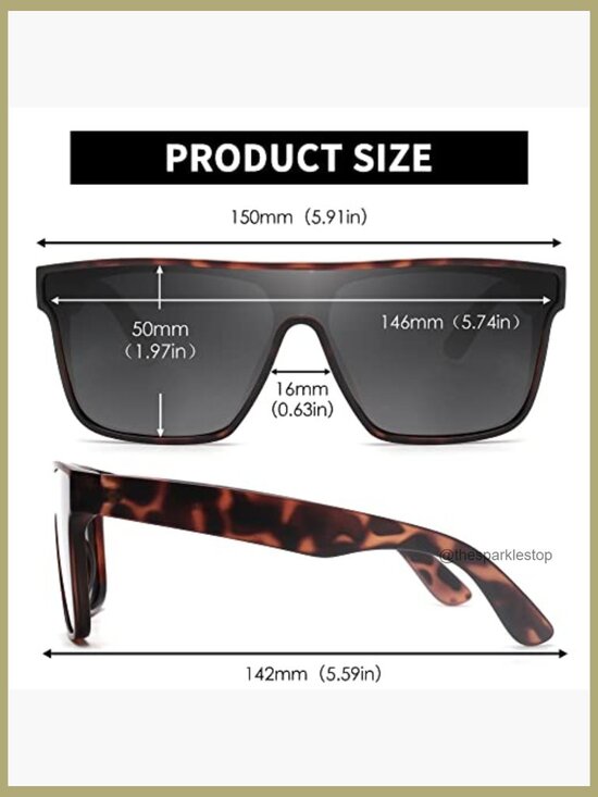Oversized Square Polarized Shield Sunglasses UV400 Protection main image 2